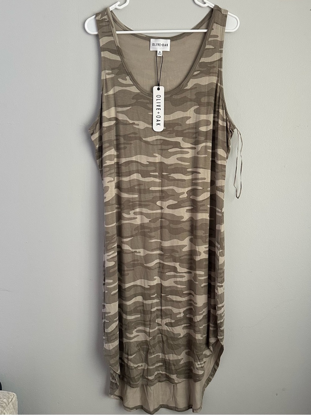 XXL women’s olive and oak camo midi dress